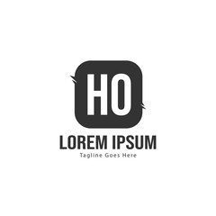 Initial HO logo template with modern frame. Minimalist HO letter logo vector illustration