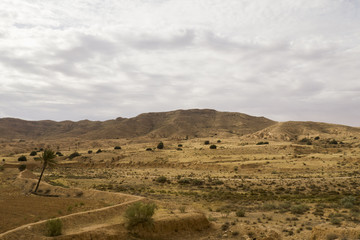 Fototapeta na wymiar Chebika, Matmata, mountains in Tunisia and oasis