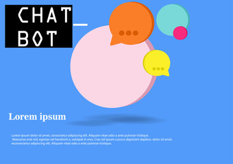 Chat Bot keep speech bubble banner with copy space, chatter or Chatterbot service support concept flat vector illustration