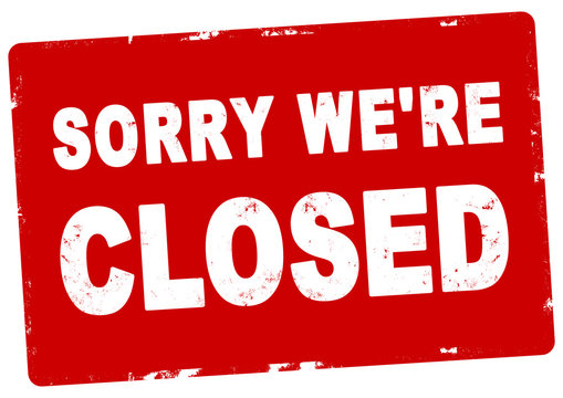 Sorry we are closed Plastic Sign Blue White 21x28cm Free PP Yes we are Open 