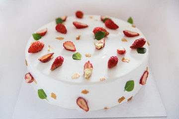 strawberries and cream cake