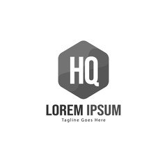 Initial HQ logo template with modern frame. Minimalist HQ letter logo vector illustration