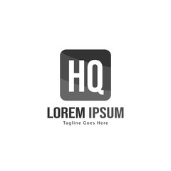 Initial HQ logo template with modern frame. Minimalist HQ letter logo vector illustration