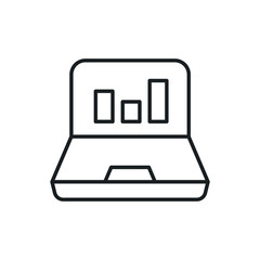 laptop graph vector icon