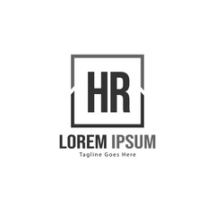Fototapeta premium Initial HR logo template with modern frame. Minimalist HR letter logo vector illustration