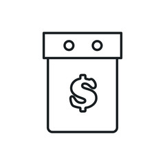 dollar calendar vector icon