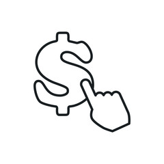 dollar cursor vector icon