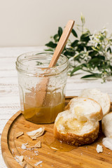 Honey jar with bread