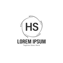 Initial HS logo template with modern frame. Minimalist HS letter logo vector illustration