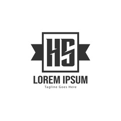 Initial HS logo template with modern frame. Minimalist HS letter logo vector illustration