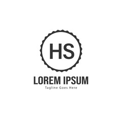 Initial HS logo template with modern frame. Minimalist HS letter logo vector illustration