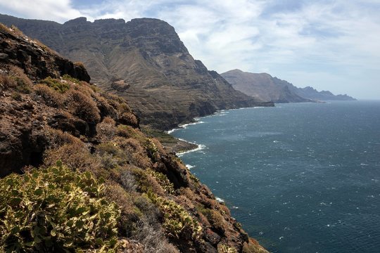 Cliffs, steep coast, northwest, Gran Canaria, Canary Islands, Spain, Europe
