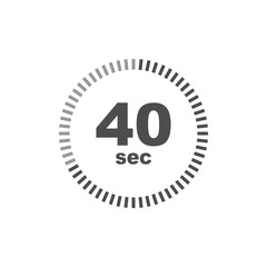 Timer 40 sec icon. Simple design