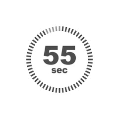 Timer 55 sec icon. Simple design