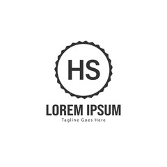 Initial HS logo template with modern frame. Minimalist HS letter logo vector illustration