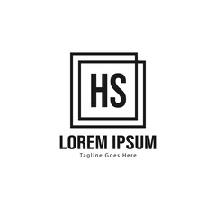 Initial HS logo template with modern frame. Minimalist HS letter logo vector illustration