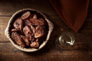 rinones al jerez, a spanish recipe of kidney