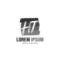 Initial HT logo template with modern frame. Minimalist HT letter logo vector illustration