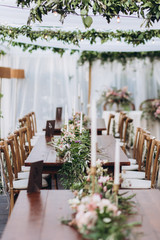 Boho wedding table for a newlywed banquet.