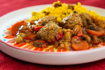 Moroccan beef kefta meatballs meatball and semolina