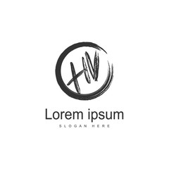 Initial HV logo template with modern frame. Minimalist HV letter logo vector illustration