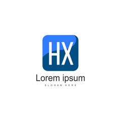 Fototapeta premium Initial HX logo template with modern frame. Minimalist HX letter logo vector illustration
