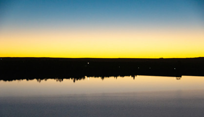 sunset over the lake