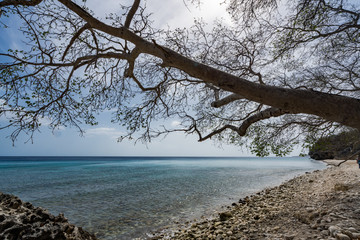 Obraz na płótnie Canvas San Juan Beaches Views around the small Caribbean Island of Curacao