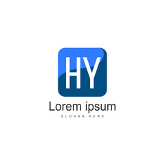 Initial HY logo template with modern frame. Minimalist HY letter logo vector illustration