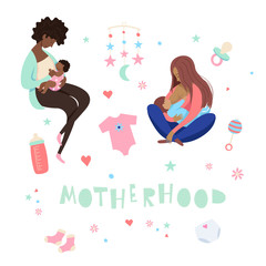 motherhood illustrations set