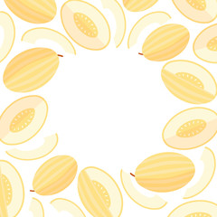 Round frame of melon for template, flat style