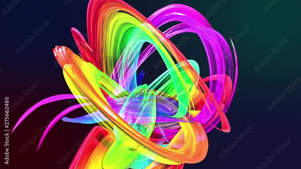 Poster abstract transparent tapes in motion as seamless creative background. colorful stripes twist in a ci