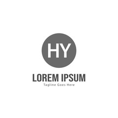 Fototapeta premium Initial HY logo template with modern frame. Minimalist HY letter logo vector illustration