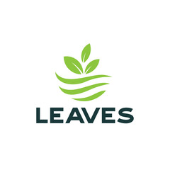 Green Leaves icon vector Logo design template