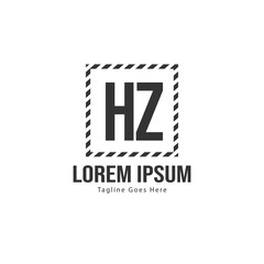 Obraz premium Initial HZ logo template with modern frame. Minimalist HZ letter logo vector illustration