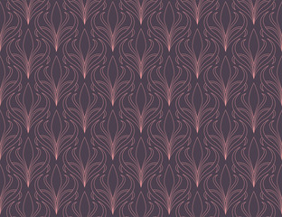 Elegant Damask Floral Vector Seamless Pattern. Decorative Flower Illustration. Abstract Art Deco Background.