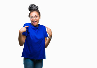 Young braided hair african american girl wearing glasses over isolated background looking confident...