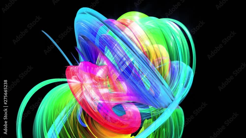 Poster abstract transparent tapes in motion as seamless creative background. colorful stripes twist in a ci