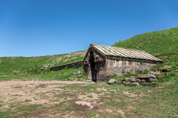 Fototapeta na wymiar Orbelian's Caravanserai also known as Sulema Caravanserai and Selim Caravanserai. Vayots Dzor Province, Armenia
