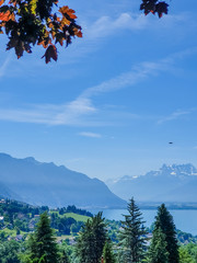 Vista do Lago de Genebra em Vevey Suiça