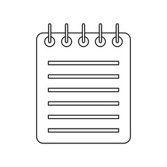 Outline spiral notebook icon. Diary for business. School notebook.
