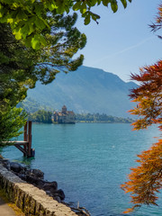 Vista, montreux, lago, genebra, suíça