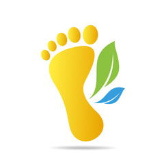 footprints of green leaves organic health and beauty care design 