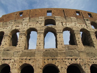 Fototapeta premium Back Wall of Coliseum in Rome, Italy