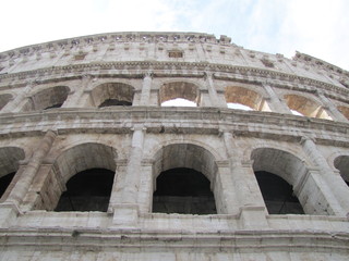 Towering Wall of Coliseum in Rome, Italy
