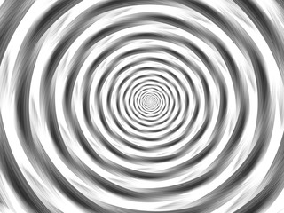 Illustration - Artistic Design, Abstract circular design with repeating curved patterns, spiral shapes, recursive patterns. Black and White artwork, geometric patterns, symmetry and lines.