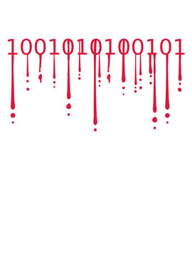 blut tropfen graffiti farbe 10010101 Zahlen muster hacker computer programmieren nerd sprache internet geek online logo design cool technik reihen viele