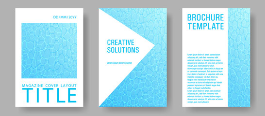 World Oceans Day brochure cover templates set.