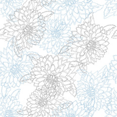 Seamless pattern with hand drawn summer flowers for textile, wallpapers, gift wrap and scrapbook. Vector illustration