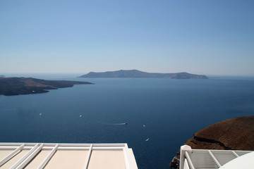 Blick zu der Caldera vor Santorini
